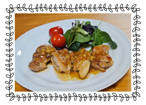 鶏もも肉のにんにく味噌照り焼き-写真
